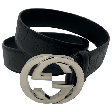 mens gucci bel|black gucci signature leather belt.